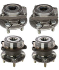 Top Shelf Heavy Duty Front And Rear Wheel Bearing And Hub Assembly Kit For Subaru Forester Impreza Outback - close-up view of assemblies