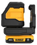 Pro Grade Green Cross Line Laser Kit With 180 Ft Beam Reach, 1/8 Inch At 30 Ft Accuracy, 20V Max Battery Platform, Super Bright Green Beams For Indoor And Outdoor Leveling, Quick Setup And Durable For DIY And Pros, DEWALT 20V Max 2Ah battery