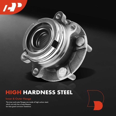 Beefy Front Wheel Bearing And Hub Assembly Set For Nissan Altima 2007 2008 2009 2010 2011 2012 With 2.5L Engine And 29 Splines 5 Lug Direct Fit Replacement made of high hardness steel.