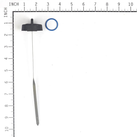 Oil Level Dipstick Replacement 499621 for Small Engine Tools beside measurement scale