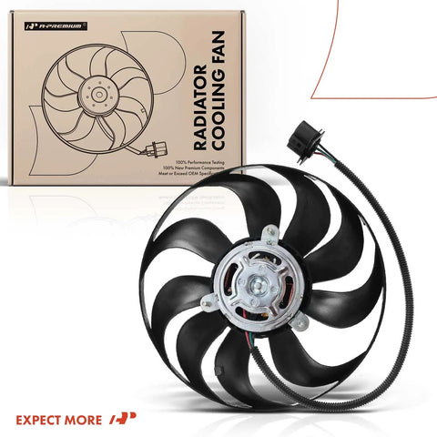 Direct Bolt On Heavy Duty Right Engine Radiator Cooling Fan Assembly Fits Audi Tt And Volkswagen Golf 2000 To 2013 black 9-blade fan with connector