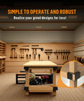 Woodworking table in a workshop using Built Tough Steel Three Way Workbench Bracket Kit With Eight Brackets And 128 Screws