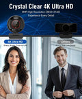 Straight Fire 4K Webcam For PC With Smooth PDAF Autofocus And Built In Mic That Slaps Nailing Ultra HD Live Streams On Windows Computers For Gaming And Homework Sessions, showing side-by-side comparison of clear 4K image quality.