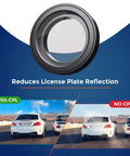 Anti-Glare Circular Polarizer CPL Filter For R2-4K Dash Cam Series Pro showing glare reduction, before and after comparison.