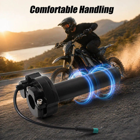 Throttle Grip For Talaria Sting MX3 MX4 MX5 Electric Dirt Bike 5Pin Twist Throttle Handle Black with blue swirl effect and biker