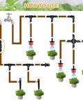 Diagram of 120 Piece Barbed Coupling Fittings Set For 1 Quarter Inch Drip Irrigation Tubing in garden layout