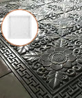 Heavy Duty Reusable Concrete Molds For Walkways And Patios Large Plastic Square Paver Molds with floral design in use