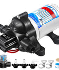 12V 45 PSI Diaphragm RV Water Pump Delivers 3.5 GPM Fresh Water For RVs Boats Yachts With One Half MNPT Connection