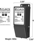 Dimmable LED Driver Transformer 24V 60W Magnetic Power Supply with dimensions and weight displayed.