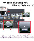 Straight Up Clear 8 Channel POE NVR Security Kit Pairing 5MP PTZ Dome Camera with 10X optical zoom and sweeping view.