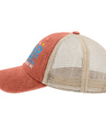 Cool Low Profile Trucker Cap For Dad Grandpa And Great Granddad Mens Hat In Saffron With Anti Sweat Band And Ventilated Crown Nothing Scares Me Everyday Outdoor Fun, side view