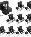 Ten Piece Solar Panel End Clamp Kit Fits 30Mm And 35Mm Rails Aluminum Z Brackets For Solar Panels Mounting Brackets Kit With Nuts Bolts For PV Mounting System Install Accessories Black