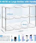 Top Shelf Large Water Bottle Organizer Rack Holds Up To Twelve Tumblers With Wide Five Point Nine Gaps And Rugged Handle For Your Dope Drink Rig And Fresh Carry Style dimensions for bottle storage