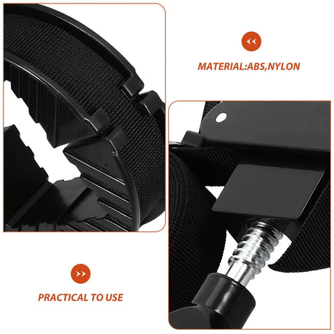 Close-up of Right Angle Woodworking Clamp with Strong Clamping Power, made of ABS and nylon, showing bolt and structure details.