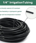Heavy Duty Garden Drip Irrigation Hose For Greenhouse And Lawn, 1/4 inch black PVC tubing, coiled 20m length