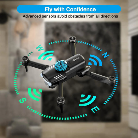 F19 Drone With 1080P HD FPV Camera And 360 Degree Flips Dope Beginner Friendly RC Quad in obstacle avoidance mode indoors