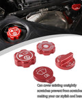 Chevrolet Corvette C8 Engine Cap Trim Set 4Pcs Aluminum Alloy Oil Cap Radiator Cap Washer Cap Brake Fluid Cap Cover In Red