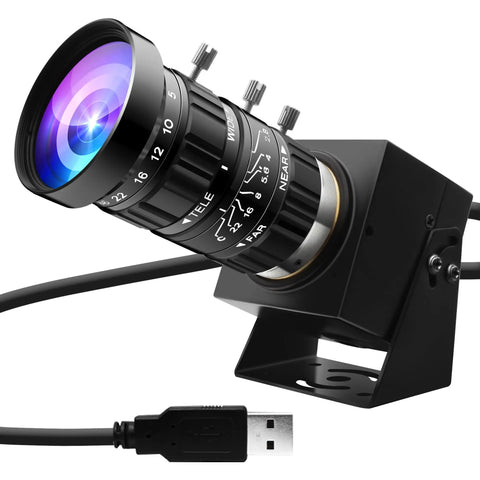 Low Light USB Camera with 5-50mm Manual Zoom and 10x Varifocal Lens, HDR 100dB, H.264 WebCam, USB 2.0, 1080P at 30fps