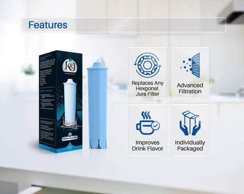 Clearyl Blue Compatible Water Filters For Coffee Machines 6 Pack Ultra Fine Activated Carbon Filtration Delivers Cleaner Tastier Water