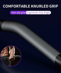 Ergonomic grip section of 47 Inch Curl Bar For Home Gym And Weight Lifting, non-slip knurled texture, black finish