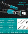 10 Ton Hydraulic Crimping Tool With 9 Dies for Battery Cable Terminals and Stainless Steel Wire Rope Crimping