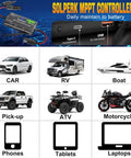 MPPT 10A 12V Solar Charge Controller With LCD Display And USB Type C Output for vehicles and electronic devices
