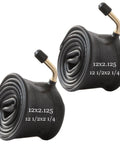 Two Pack Bike Tubes With Bent Valve For Electric Bikes Kids Bikes And Electric Scooters Made From Butyl Rubber, 12x2.125 size