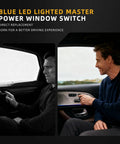 Users operating Lit Blue LED Master Window Switch Panel For Toyota Tundra 2007-2021 with Auto Up and Down