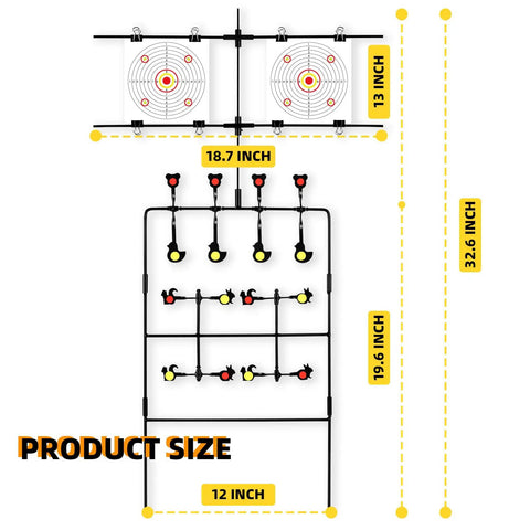 Versatile Three-Section Detachable Air Gun Target With Adjustable Paper Stand dimensions and design details