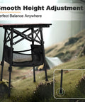 Portable Camping Table With Adjustable Height From 15.8 To 22 Inches Folding Outdoor Table With Storage Bag on grassy terrain