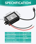 DC 12V 24V To 5V USB C Step Down Converter With Type C Interface 5A 25W Waterproof Buck Module Power Adapter IP68 Durable