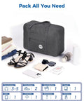 Underseat Travel Duffel Bag 18x14x8 Inches 25L Foldable Personal Item Carry On Luggage Denim Grey For Women with packed items