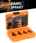 Durable Spiral Flute Step Drill Bit Set, DIY Friendly, 4 Piece HSS Unibit Range From One Eighth To Five Eighths Inch, With One Quarter Inch Shank