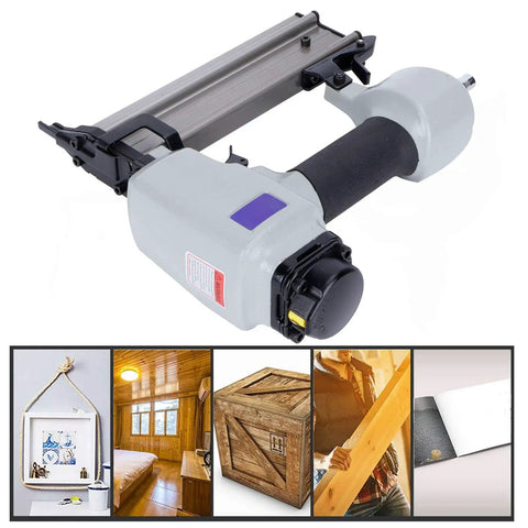 Smooth Operator Pneumatic Brad Nailer Featuring Low Noise Air Drive And Spring Buffer Switch For Knocking Out Trim Work And Fine Woodworking Tasks Around Your Space