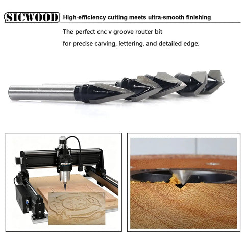 Premium Carbide Tipped V Groove Router Bits Deliver Rock Solid Accuracy For Daily Shop Work Featuring Straight Fire Results And A Battle Ready 1/4 Inch Shank For Smooth Carving Projects; set of V groove router bits for precision woodworking.