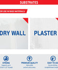 Substrates for Heavy Duty Nylon Drywall Anchors With Screws 25 Pack showing drywall and plaster surfaces for installation.