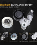 Idler Pulley With Belt Tensioner Kit #39104 36325 For Hyundai Veracruz Sonata Santa Fe Kia Telluride And Palisade V6 Engine Replacement to reduce belt squeak