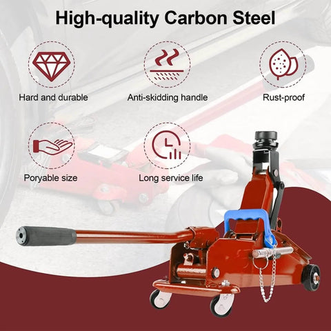 Horizontal Hydraulic Jack Handle 2 Ton Replacement For Automotive Cars With Included Rubber Gloves Compact Portable Tool