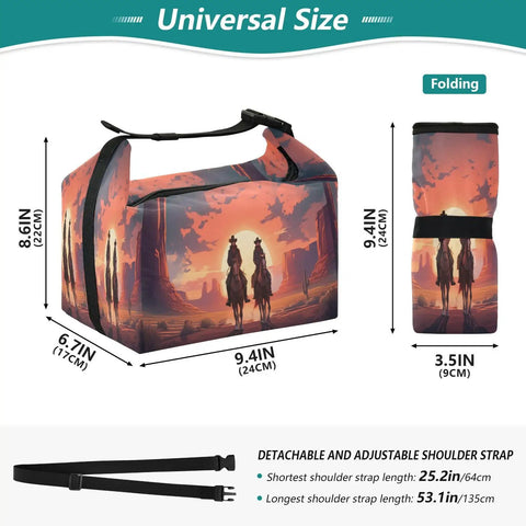 Cowboy Ride Desert Theme Insulated Lunch Bag With High Capacity Tote For Work Picnics And Camping Leakproof Reusable Cooler Bag