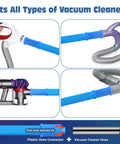Universal Dryer Lint Cleaning Kit With Flexible Brush And Vacuum Hose Attachment connecting to various vacuums.