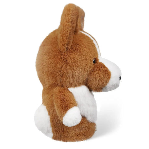Side view of Corgi Driver Headcover Soft Plush Golf Club Cover Brown And White Totally Cute Corgi Design With Realistic Face And Paws Durable Material