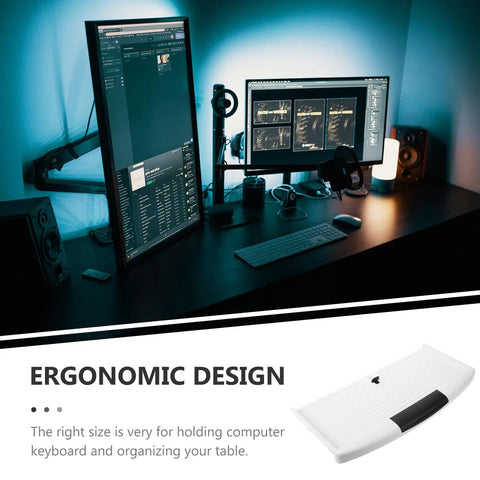 Slick Under Desk Keyboard Tray With Smooth Slide Out Drawer And Ergonomic Wrist Rest, straight up durable build for low maintenance home office setup.