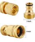 Solid Brass Garden Hose Quick Connect Kit Three Quarters Inch GHT Thread No Leak Adapters, Easy Quick Connect System