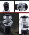 10pcs CAT40 45 Degree Coolant Pull Stud Retention Knob For Fadal HURCO Okuma CNC Mills, close-up of tool holder