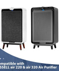 Two Bissell air purifiers compatible with Air 220 Filter Replacement Set For Air320 Air 220 Cleaner Purifier