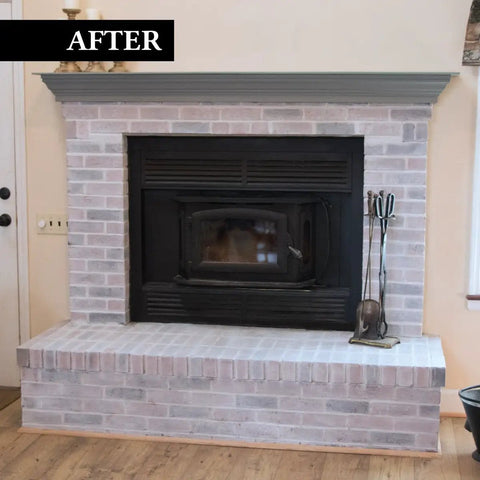 After using Brick Transformations Kit Whitewashed For Fireplaces And Brick Walls Inside The Home Easy Prep All In One Kit