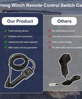5 Prong Winch Remote Control Switch for Heavy Duty Electric Winches 5000 9000 12000 Lbs, wired cable and hand grip