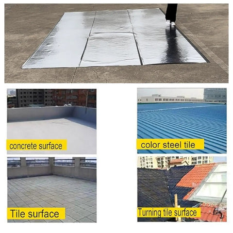 Rock Solid Self Adhesive Roofing Felt Membrane And Weatherproof Sealing Tape on concrete and tile surfaces for seamless waterproofing.