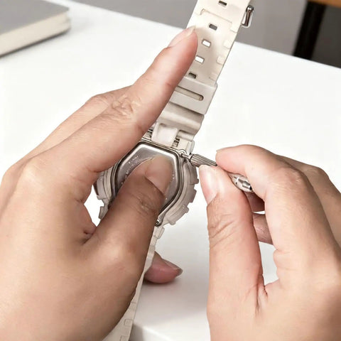 Person using Grab And Go All In One Eyeglass Repair Kit With 1000 Small Screws Nuts Washers Nose Pads And Curved Tweezers Micro Screwdriver