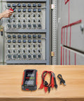 Rechargeable Smart Digital Multimeter Tester For Home And Industrial Electrical Projects with test leads and cable on table
